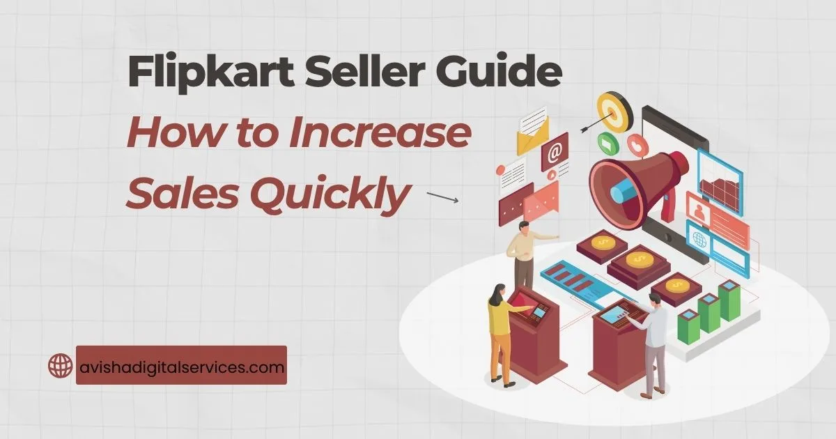 Flipkart seller dashboard showing product listings, sales growth, and optimization strategies