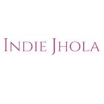 INDIE JHOLA logo in pink on white background