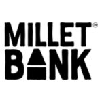 Millet Bank logo in bold black letters, with a stylized A formed by a triangle and rectangle.