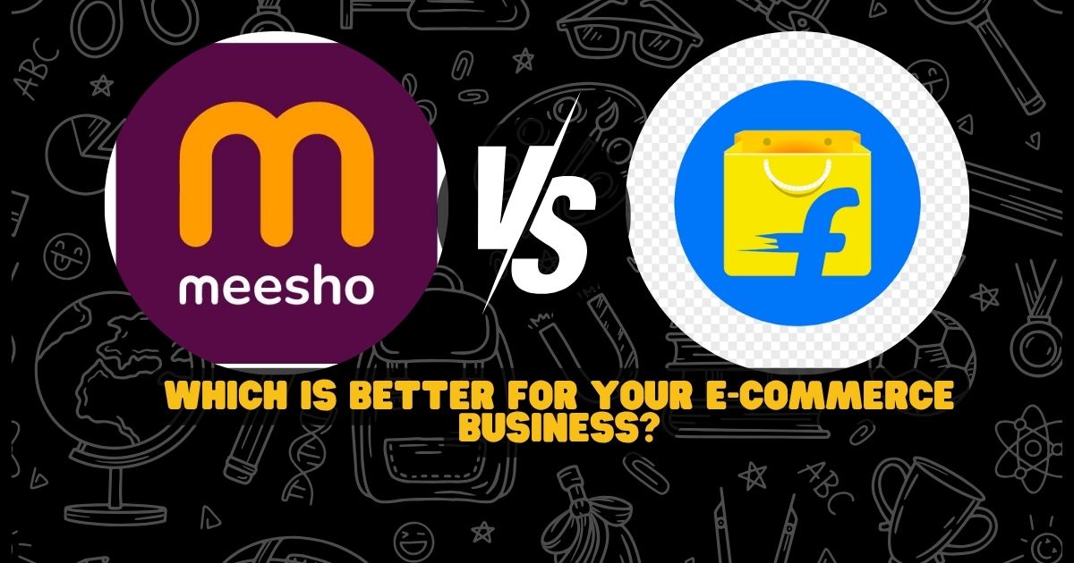 Comparison banner: Meesho logo on the left vs. another e-commerce logo on the right with a large 'VS' in the center and the caption 'Which is better for your e-commerce business?'